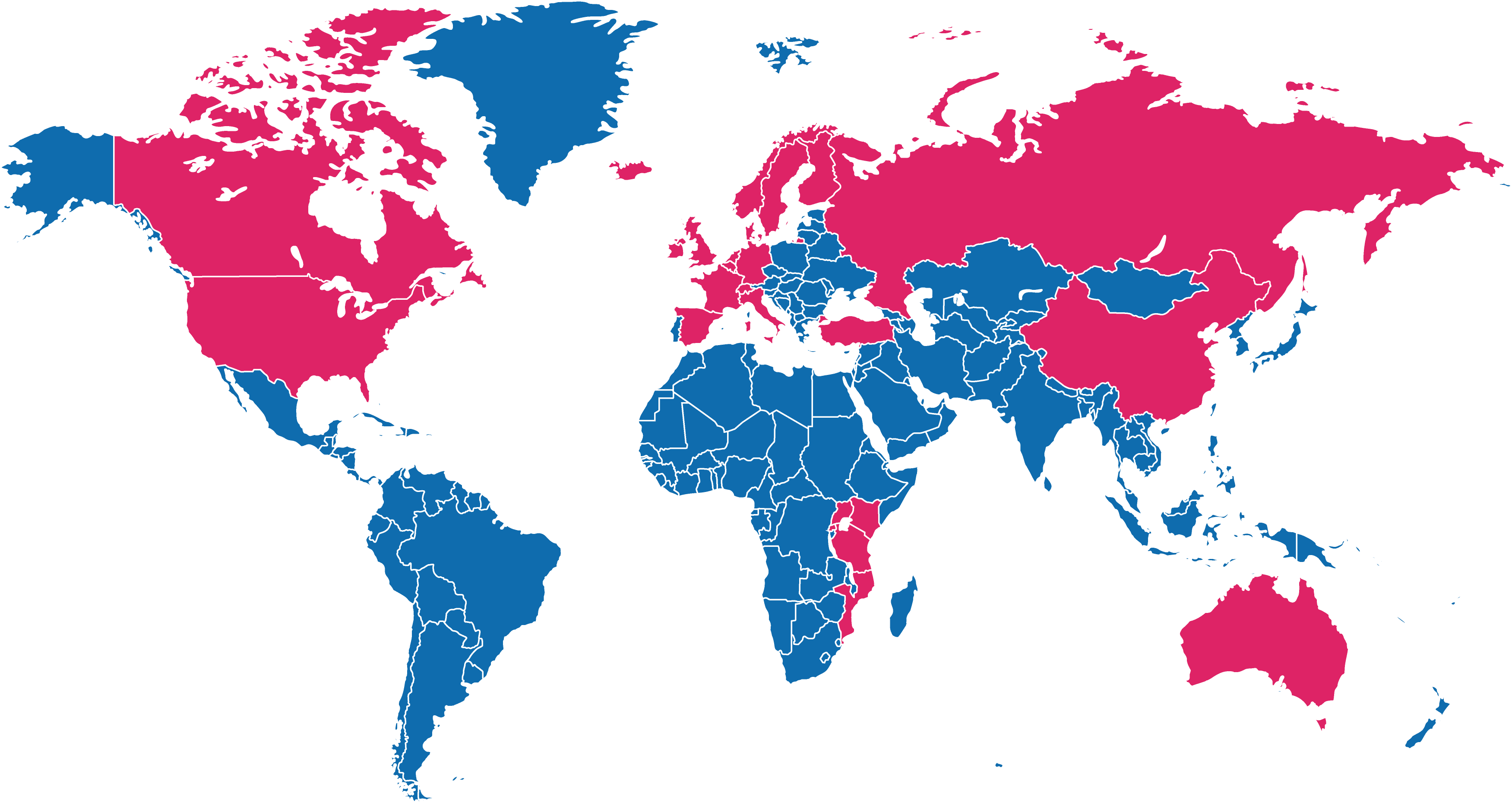 World map showing of locations of TenderEyes software customers