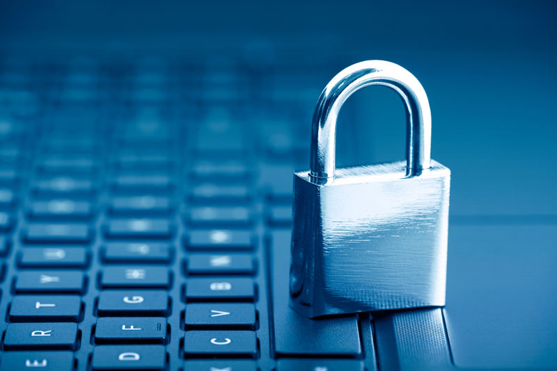 Governance & Security - Padlock on Keyboard